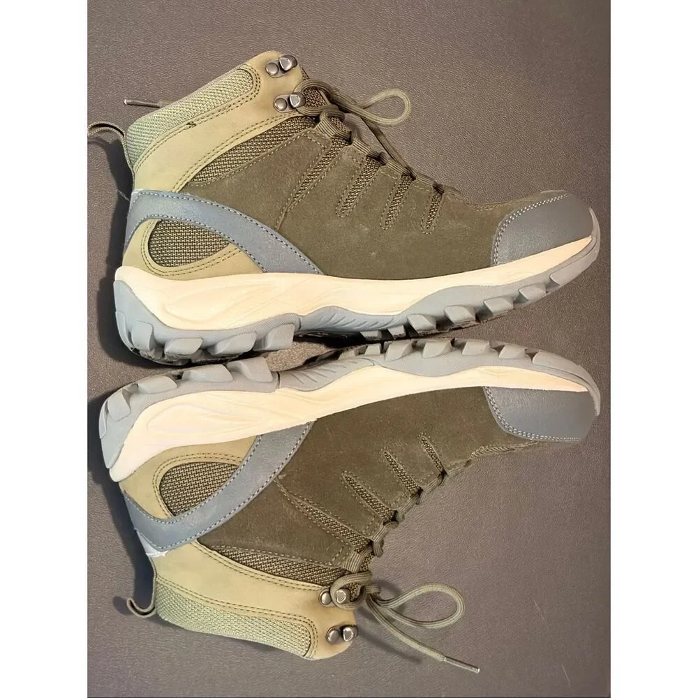 PACIFIC MOUNTAIN • BOULDER Olive Green Waterproof Hiking Ankle Boot • Ladies 9